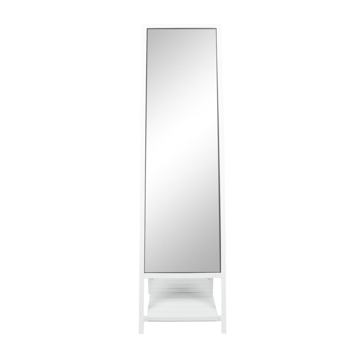 Rectangle Museum Easel Storage Mirror White, 59in H x 14.5in W x 21.3in D