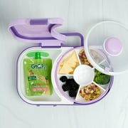GoBe Kids Bento Style Lunch Box with Snack Spinner Flip - Divided Lunch Container with 6 Compartments, Sandwich Tray and Fruit Storage, For School Lunch and Travel