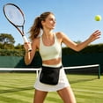 thumbnail image 4 of Eolstice Portable Pickleball Ball Pickup Waist Bag, Mesh Storage Pouch Carrier With Adjustable Belt, Lightweight Sports Ball Holder For Training Court Outdoor Games,Black, 4 of 6