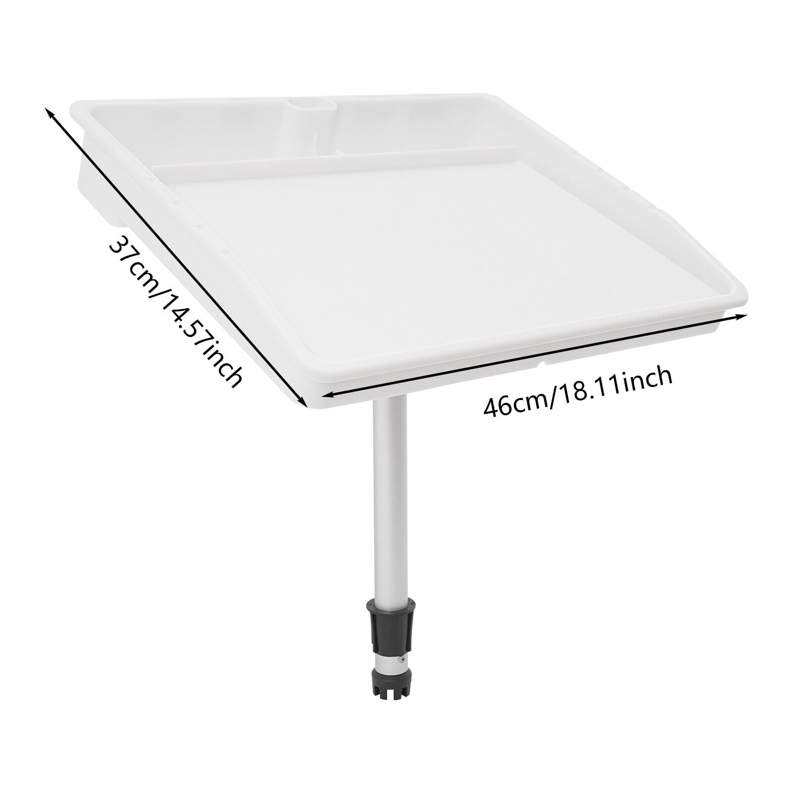 White Marine Cutting Board - Adjustable Angle Boat Table with Knife Slots & Drain Hole - Corrosion Resistant PP/Aluminum Design