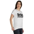 thumbnail image 2 of Inkmeso Relax Je Suis Vaxxed Tee Tops Col Rond Drôle Pro-Vaccin T-shirt pour Femmes, 2 of 9