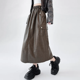 thumbnail image 3 of Falda de cintura alta en forma de A para mujer, estilo urbano, de longitud media, con abertura lateral, para otoño e invierno, cintura elástica, moda femenina A1487, 3 of 5