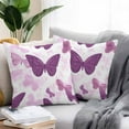 thumbnail image 2 of Purple Butterfly Outdoor Pillow Covers Pack of 2 Pink Bug Modern Art Cartoon Style Waterproof Throw Pillow Covers Decorative Cushion Cases for Patio Garden Tent Balcony Couch 16x16 inch, 2 of 8