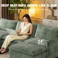 thumbnail image 2 of 109" Corduroy Modular Sectional Sofa, Oversized Deep Seat U Shaped Couch Set, 2 of 6