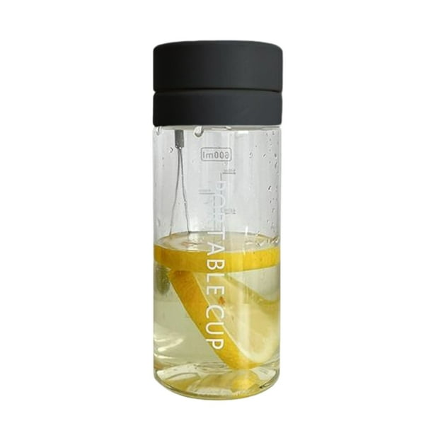 Botella de agua deportiva de plástico con infusor de frutas, filtro de hielo, a prueba de fugas, resistente, reutilizable, para uso en exteriores, hogar, gimnasio y oficina.