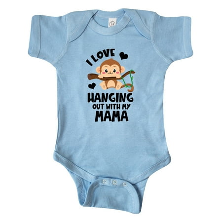 

Inktastic Monkey I Love Hanging out with My Mama Gift Baby Boy or Baby Girl Bodysuit