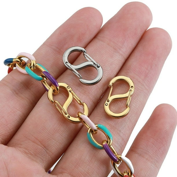 Mightlink 5Pcs S type Double ended Spring Buckle Secure Double Opening Design Necklace Shortener Bracelet Connector Jewelry Making Clasp Walmart Business Supplies