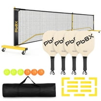 GIKPAL 22FT Portable Pickleball Net Set w/ Locking Wheels - Complete Beginner Kit (Net, 4 Paddles, 6 Balls, Bag, Line Markers)