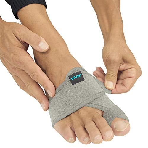 Vive Bunion Brace (Pair) - Big Toe Corrector Straightener with Splint - Hallux Valgus Pad, Joint Pain Relief, Alignment Treatment - Orthopedic Sleeve Foot Wrap Support for Men and Women (Gra