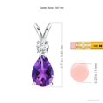 thumbnail image 6 of ANGARA Natural 1.6 ct Amethyst Teardrop Pendant with Diamond in 14K White Gold for Women (Size-10x7mm) | February Birthstone, Birthday, Anniversary, Jewelry Gift for Women | Natural Amethyst Necklace, 6 of 11