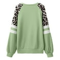 thumbnail image 5 of Fiaer Leopard Crew Neck Sweatshirts Women Plus Size Long Sleeve Pullover Warm Fashion Loose Fit Fall Comfort Tops Mint Green L, 5 of 9