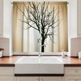 thumbnail image 2 of Ambesonne Lonely Tree Kitchen Curtains, Barren Tree on Ombre, 55"x39", Beige and Black, 2 of 3