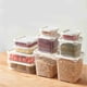 thumbnail image 1 of Juego de 10 recipientes herméticos para almacenar alimentos | Organización de la despensa para harina, granos, azúcar y refrigerios | Recipientes de plástico apilables con tapa, 1 of 8