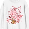 thumbnail image 6 of Tom & Jerry Love Sketch Crew Neck Long Sleeve Adult White Sweatshirt, 6 of 7