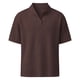 thumbnail image 4 of Blusas y camisas de manga corta y cuello redondo para hombre, de pana, color liso, informales, a la moda, con medio botón, cuello alto, manga corta, de poliéster., 4 of 6