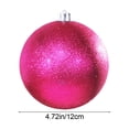thumbnail image 6 of Glitter Christmas Ball Ornament, 4.7 In Shatterproof Plastic Hanging Holiday Decoration, Hot Pink, 6 of 7