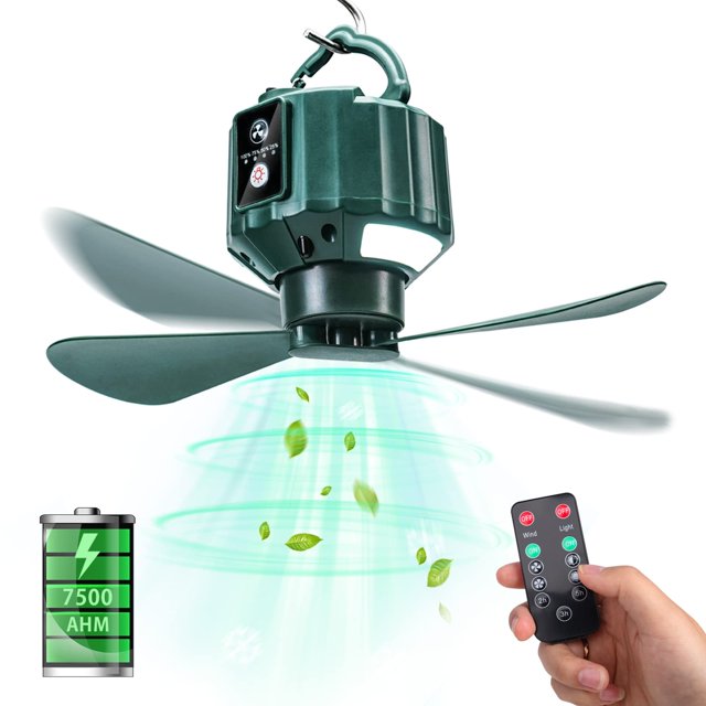 Ventiladores de techo para tiendas de campaña DUKUSEEK con luz y control remoto
