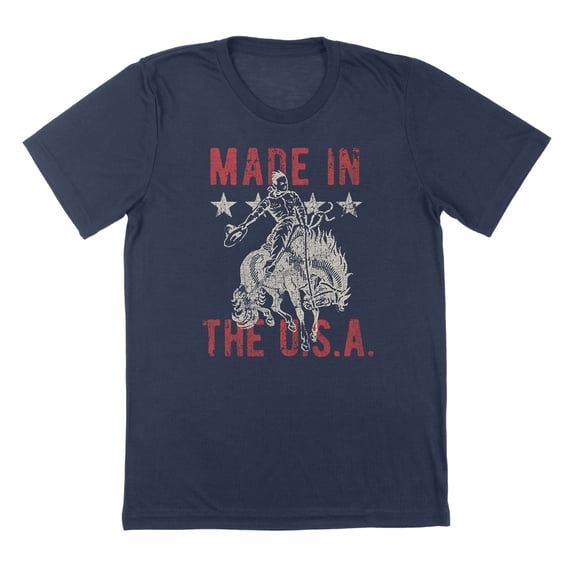 Made Cowboy Humor Graphic Navy Mens T-Shirt