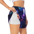 thumbnail image 1 of Balery Magic Colorful Forest Leaves Pantalones cortos deportivos para mujer con forro y dos bolsillos, elásticos, para entrenamiento, gimnasio, yoga-X-Large, 1 of 7