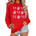 thumbnail image 2 of HOMBOM Red Sweatshirts for Women Christmas Greflying Crewneck Merry Holiday Soft Santa Ladies Sweatshirt, 2 of 6