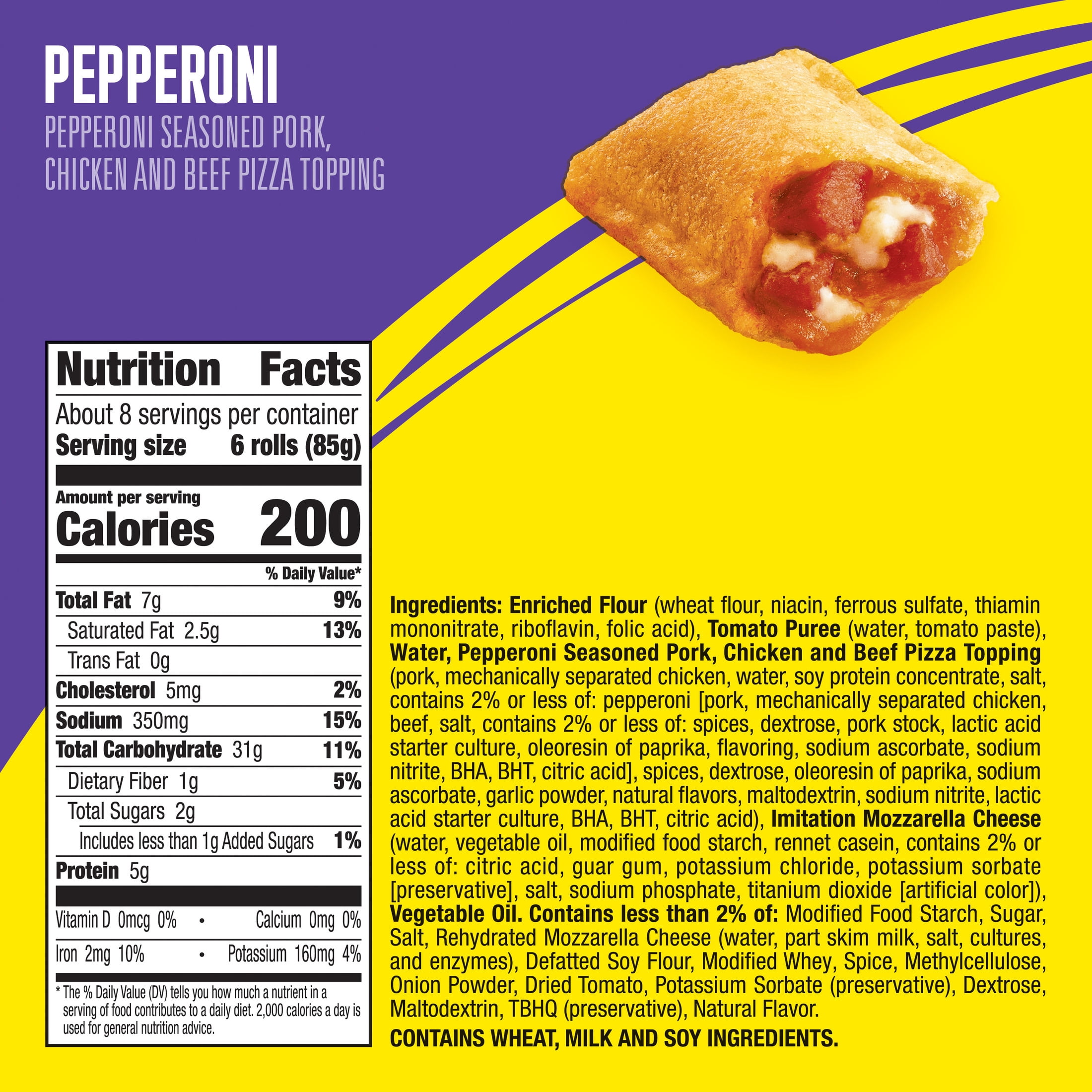 Totino's Pepperoni Pizza Rolls Snacks, 50 Rolls (Frozen)
