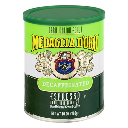 Medaglia D'Oro Espresso Ground Coffee Dark Italian Roast Decaf, 10.0