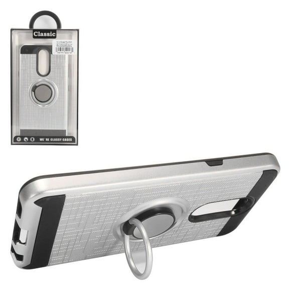 GSA Brushed Case w/Ring Stand for LG Aristo 4 Plus - Silver