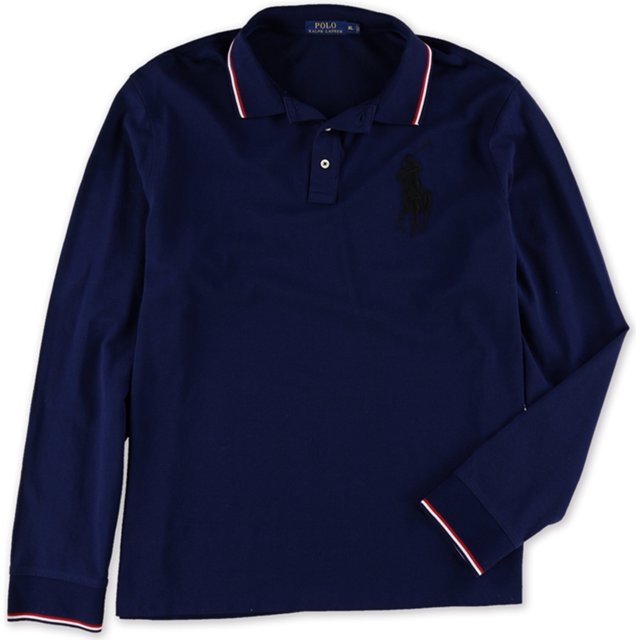 Polo de rugby de malla de manga larga para hombre de Ralph Lauren, azul, mediano Ralph Lauren polo, rugbi
