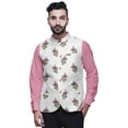 thumbnail image 1 of Atasi Block Marriage Ethnic Coat For Men Printed Nehru Jacket Mens Bandhgala Casual Vest Jacket-Medium, 1 of 6