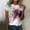 Hot Pink, variant on Women T Shirts Fun Dragonfly Print Classic Short Sleeve Tees Tops Vintage Floral Trendy Casual Round Neck Blouses