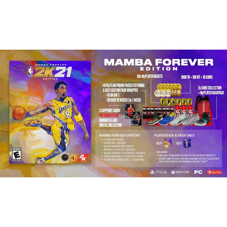 NBA 2K21 Mamba Edition, PlayStation 4 game by 2K, Includes