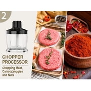 Immersion Blender, 1100W Electric Mixer Handheld, 5-in-1 Stick Blender with Chopper, Blender for Kitchen with 600ml Beaker