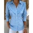 thumbnail image 1 of TaTaai Ladies Spring Summer V Neck 3/4 Sleeve Solid Top Splicing Elegant Soft Comfortable Casual Fashion Daily Commute Blouse Gift, 1 of 5