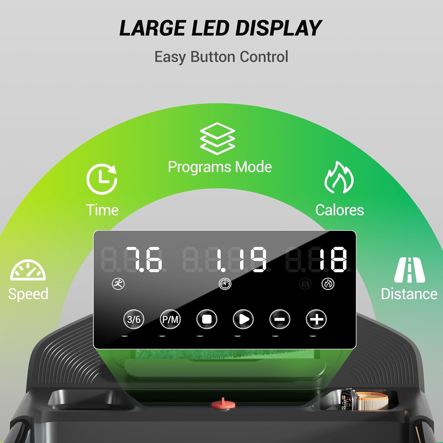 Treadmills for Home with 16% Incline & Led Screen, 7-Layer Shock-Absorbing Foldable Treadmill with Handle Bar for Convenient Storage, 3.0HP Walking Pad Treadmill Up to 400lbs 0.6-7.0MPH