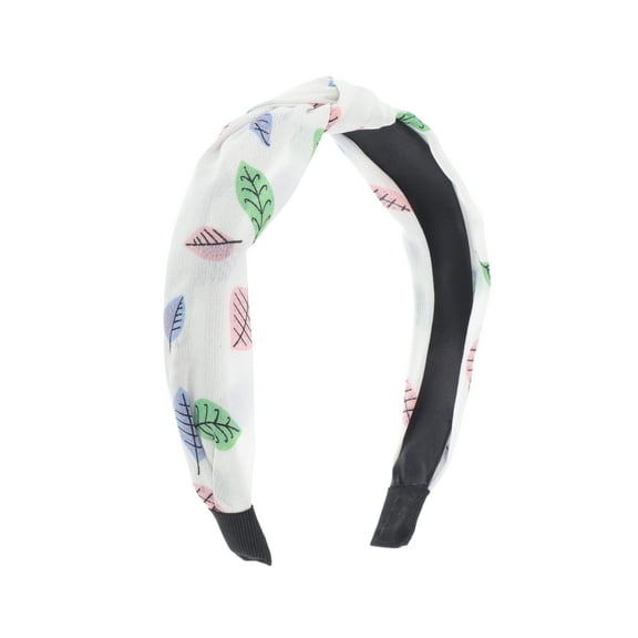 Unique Bargains 1 Pc Grace Leaf Pattern Headbands for Women White