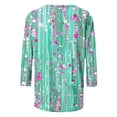 thumbnail image 4 of Warop Women's 3/4 Sleeve Tunic Tops Casual Trendy Printed Round Neck Blouses Fit Pullover T Shirts, 4 of 7