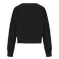 thumbnail image 5 of Virmaxy Women's 2024 Trendy Cropped Sweatshirt Scoop Neck Side Slits Long Sleeve Outfits Loose Asymmetrical Hem Pullover Tops Black S, 5 of 6