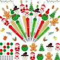 thumbnail image 4 of harmtty Xmax 1 Set Christmas Ballpoint Pen with Colorful Silicone Bead Snowman Santa Tree Charm DIY Plastic Beaded Pen Festival Gift A, 4 of 7