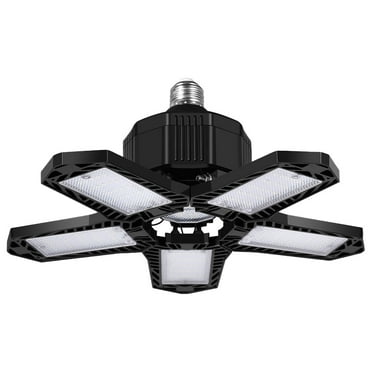 PTOOTP Mlins 80W 8000LM Garage Ceiling Light 5 Led Panels 360 Degree Lighting E27 Socket