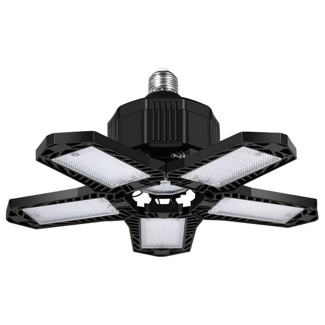 Durable Adjustable LED Garage Light Energy Saving 360 Degree Lighting Black Plastic for Easy Installation