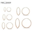 thumbnail image 4 of Paris Jewelry 18K Tri-Color Gold Plated Hoop Earrings for Women – Yellow, White & Rose Gold Tones, 4 of 15