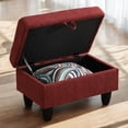thumbnail image 3 of JESTOP 28.5" Ottoman with Storage, Fabric Ottoman Foot Rest Stool, Rectangle Upholstered Footstool, Storage Bench, 3 of 7