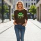thumbnail image 5 of TaTaai Women St. Patrick's Print Crew Neck 3/4 Sleeve Black T-Shirt Loose Casual Top Ladies Spring Street Wear Lightweight Breathable Non-See-Through No Fading Soft Top Gift, 5 of 7