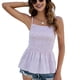 thumbnail image 2 of Blusa sin mangas con dobladillo con volantes Camiseta sin mangas fruncida Floral Slim ANGGREK Otros, 2 of 7
