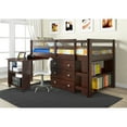 thumbnail image 3 of Donco Kids  Low Study Loft Desk Twin Bed Cappuccino Wood, Pine, 3 of 5