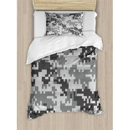 Ambesonne Camo Digital Pixel Effect Modern Design Conceptual
