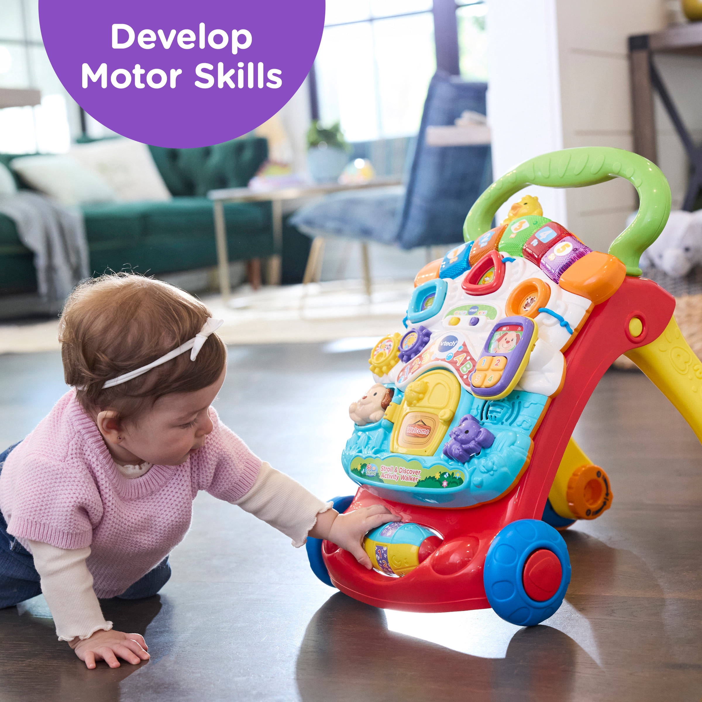 VTech Baby Learning Walker 2-in-1, Sit, Stand, Walk and Play