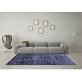 thumbnail image 3 of Ahgly Company Machine Washable Indoor Square Abstract Blue Modern Area Rugs, 8' Square, 3 of 4