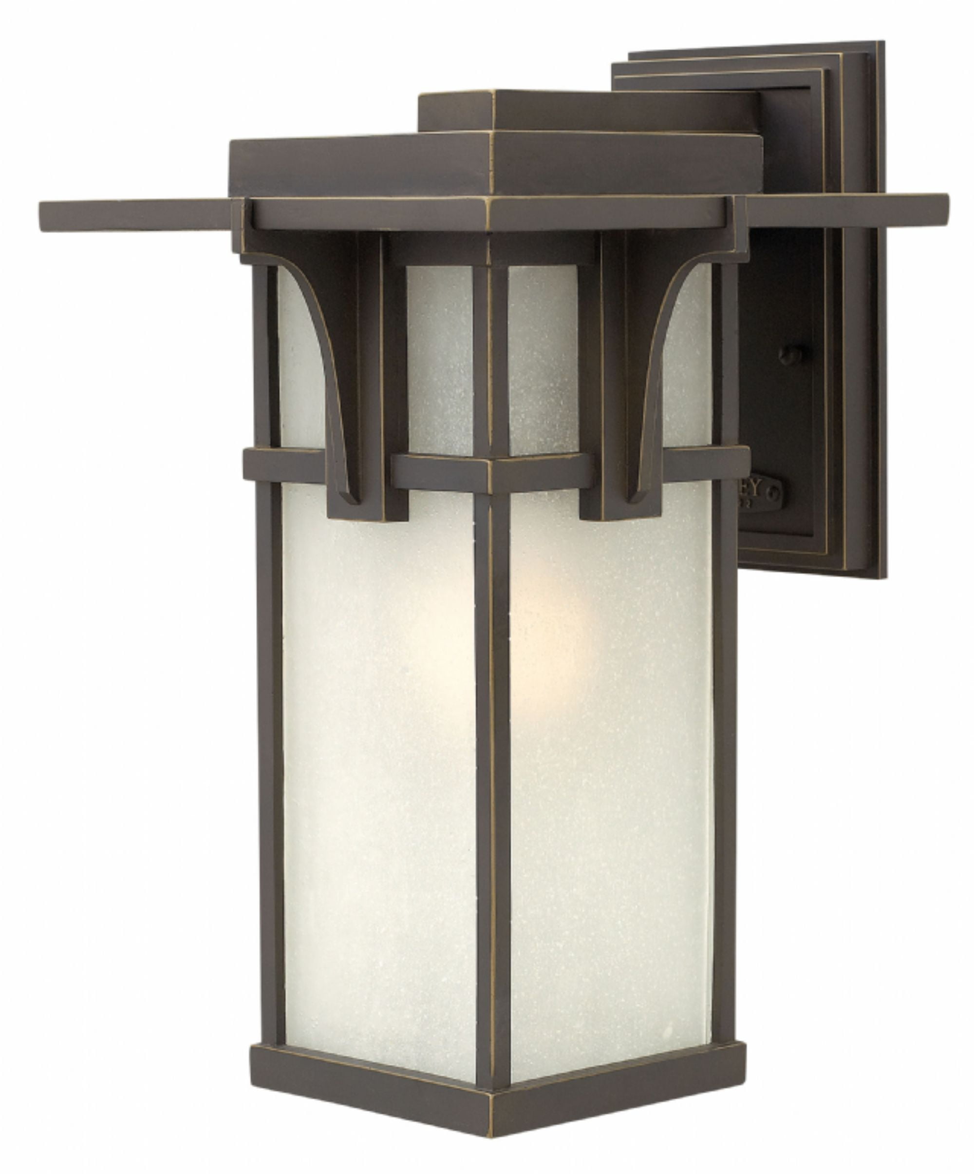 Hinkley Lighting 2234 15 Height 1 Light Lantern Outdoor Wall Sconce With Etched Seedy Shade From The Manhattan Collection