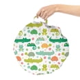 thumbnail image 2 of Cartoon Round Floor Cushion with Handle, Themed Reptile and Amphibian Animals Pattern Frog Gator Turtle, Decorative Pillow for Living Room & Dorms, 18" Round, Multicolor, by Ambesonne, 2 of 4